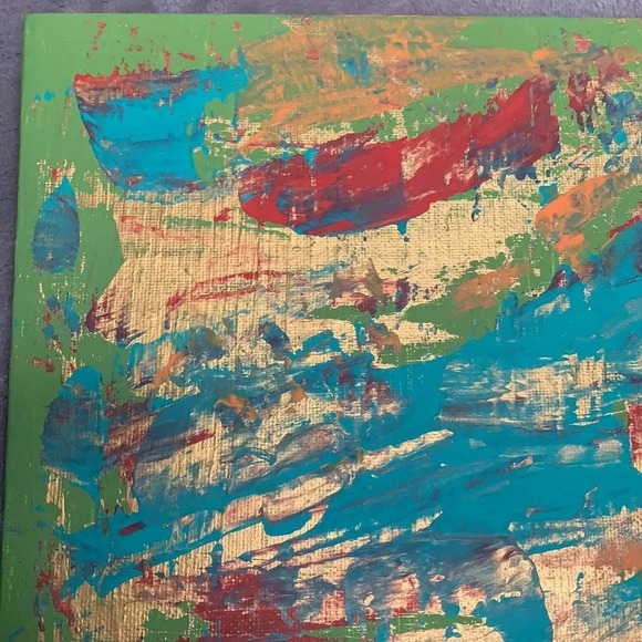 NEW Original Artwork olive, gold, teal 8”x10” - Picture 7 of 10